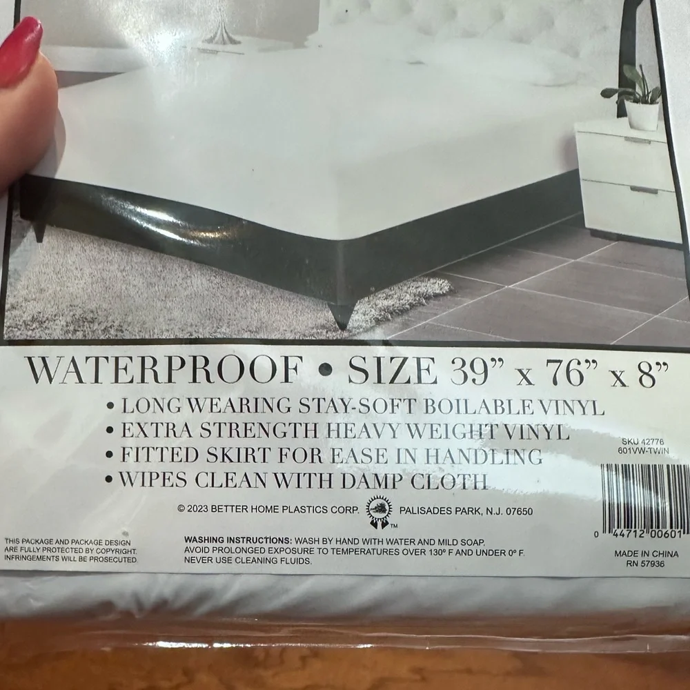 Vinyl Mattress Cover Waterproof Fitted Mattress Protector Twin Size